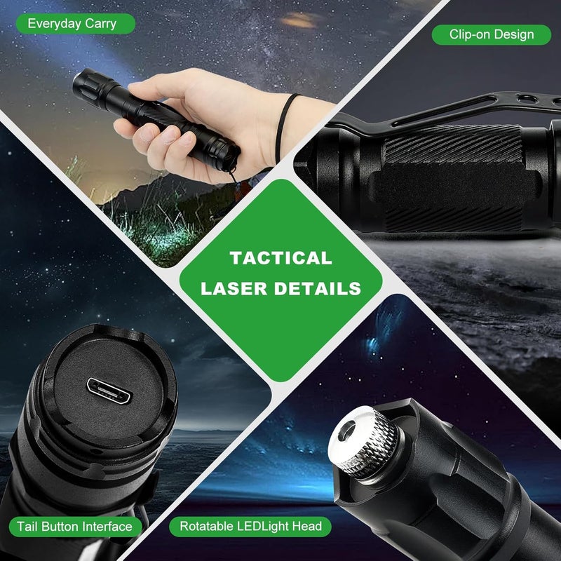 JAMHER Green Laser Pointer High Power, Tactical Long Range Laser, Rechargeable Laser, Adjustable Focus Laser with Carrying Case (Green Light) - Image 5